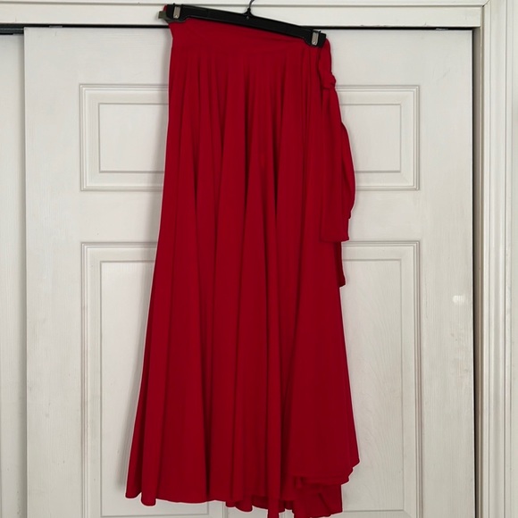 Norma Kamali Dresses & Skirts - Vintage Norma Kamali Red Wrap Around Skirt
